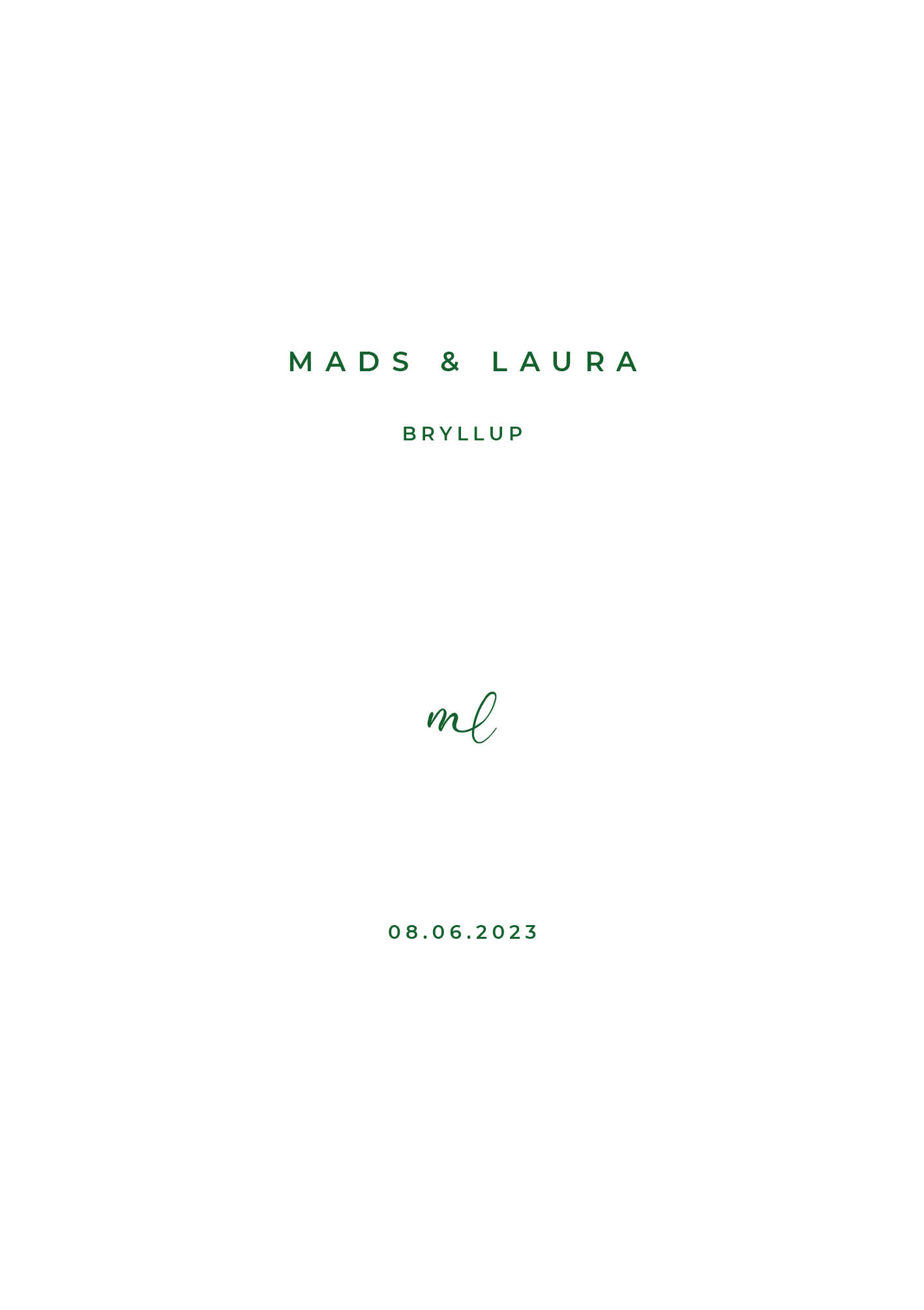 Minimalistisk - Mads & Laura Bryllupsinvitation